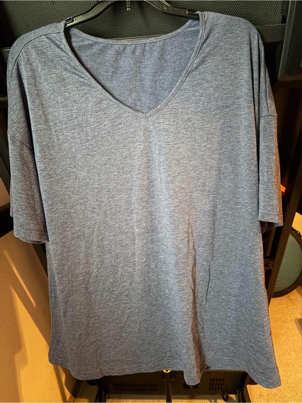 Women’s V-Neck Short Sleeve T-Shirt - Heather Blue